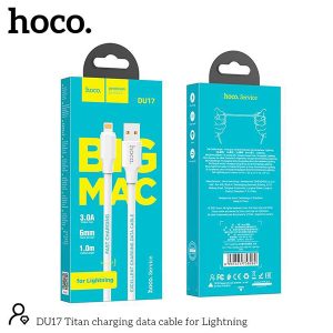 Cáp Sạc hoco. DU17, 3.0A, 1m, USB-A to Lightning